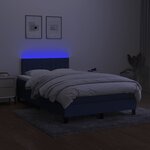 vidaXL Sommier à lattes de lit avec matelas LED Bleu 120x200 cm Tissu