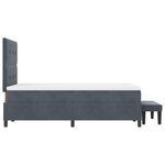vidaXL Lit avec Sommier avec Matelas et Banc Gris Foncé 120x190 cm Velours
