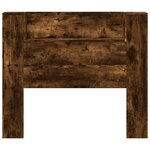 vidaXL Armoire tête de lit avec LED chêne fumé 120x16 5x103 5 cm