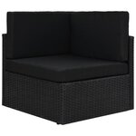 vidaXL Salon de jardin 9 Pièces Résine tressée Noir
