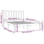 vidaXL Cadre de lit Blanc Bois de pin massif 140x190 cm