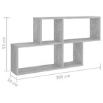 vidaXL Étagère murale Gris béton 100x18x53 cm Aggloméré