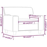 vidaXL Fauteuil Rouge bordeaux 60 cm Similicuir