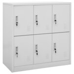 vidaXL Armoires à casiers 5 Pièces Gris clair 90x45x92 5 cm Acier