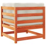 vidaXL Salon de jardin 4 Pièces avec coussins cire marron bois pin massif