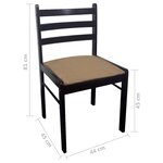 vidaXL Chaises à manger lot de 2 marron hévéa solide et velours