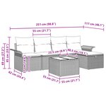 vidaXL Canapé de jardin 6 pièces avec coussins Beige en rotin synthétique