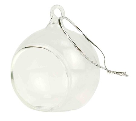 Boule en verre ouverte ouverture 4,5 cm diam. 6 cm - MegaCrea DIY