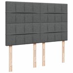vidaXL Sommier à lattes de lit avec matelas Gris foncé 140x190cm Tissu