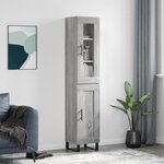 vidaXL Buffet haut Sonoma gris 34 5x34x180 cm Bois d'ingénierie