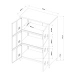 Armoire de bureau casier de bureau meuble de rangement pour salon bureau chambre atelier métallique acier 113 x 80 x 40 cm blanc 03_0006324