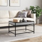 vidaXL Table basse avec LED infini sonoma gris 70x50x41 cm