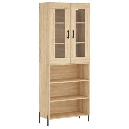 vidaXL Buffet haut Chêne sonoma 69 5x34x180 cm Bois d'ingénierie