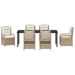 vidaXL Ensemble de Salle à Manger de Jardin de 7 Pièces Beige Poly Rattan