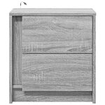 vidaXL Armoires de chevet et lumières LED 2 Pièces sonoma gris