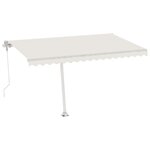 vidaXL Auvent automatique avec capteur de vent et LED 450x350 cm Crème