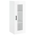 vidaXL Buffet haut Blanc brillant 34 5x34x180 cm Bois d'ingénierie