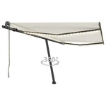 vidaXL Auvent automatique avec capteur de vent et LED 450x300 cm Crème