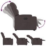 vidaXL Fauteuil inclinable électrique marron foncé tissu