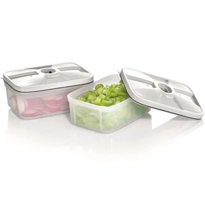 SEVERIN Lot 2 boites de conservation sans BPA avec valve de mise sous vide - Capacite 0,75 L - Preserve les saveurs