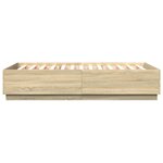 vidaXL Cadre de lit chêne sonoma 120x200 cm bois d'ingénierie