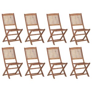 vidaXL Chaises pliables d'extérieur 8 Pièces Bois d'acacia solide