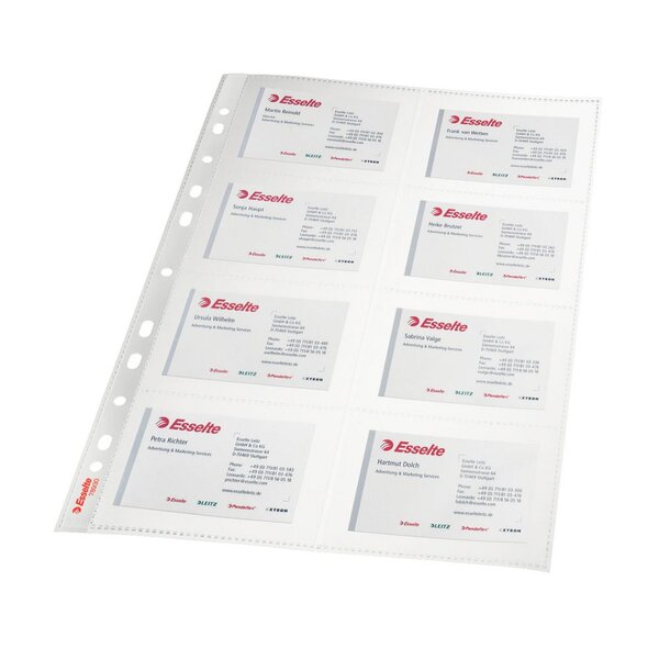 Pochette perforée lisse, 8 compartiments, A4, polypropylène 105 microns, 11 trous, transparent (Lot de 10)