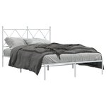 vidaXL Cadre de lit métal avec tête de lit blanc 120x190 cm