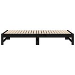 vidaXL Lit coulissant sans matelas noir 2x(90x190) cm