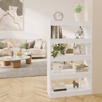 vidaXL Bibliothèque/Séparateur de pièce Blanc brillant bois ingénierie