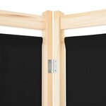 vidaXL Cloison de séparation 6 panneaux Noir 240 x 170 x 4 cm Tissu