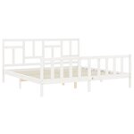 vidaXL Cadre de lit avec tête de lit blanc 200x200 cm bois massif