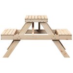 vidaXL Table de pique-nique 105x134x75 cm bois massif de pin