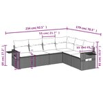 vidaXL Salon de jardin avec coussins 7 Pièces beige résine tressée