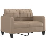 vidaXL Canapé 2 places avec oreillers cappuccino 120 cm similicuir