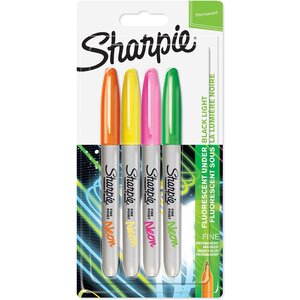 Marqueur permanent FINE Neon blister de 4 SHARPIE