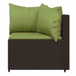 vidaXL Canapés d'angle de jardin et coussins2Pièces marron résine tressée