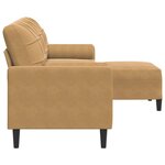 vidaXL Canapé à 3 places avec repose-pieds Marron 210 cm Velours
