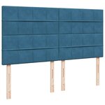 vidaXL Sommier à lattes de lit et matelas Bleu 200x200 cm velours
