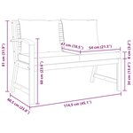 vidaXL Banc de jardin 114 5 cm avec coussin crème Bois solide d'acacia