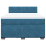 vidaXL Sommier à lattes de lit et matelas Bleu foncé 140x200cm Velours