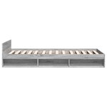 vidaXL Cadre de lit et tiroir sonoma gris 90x200 cm bois d'ingénierie