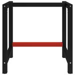 vidaXL Cadre de banc de travail Métal 80x57x79 cm Noir et rouge