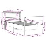 vidaXL Cadre de lit sans matelas blanc 100x200 cm bois de pin massif