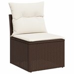 vidaXL Salon de jardin 10 Pièces avec coussins marron résine tressée