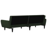 vidaXL Canapé-lit à 2 places vert foncé velours