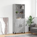 vidaXL Buffet haut Gris béton 69 5x34x180 cm Bois d'ingénierie