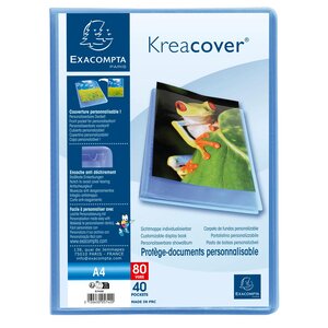 Protége-documents En Polypropylène Semi Rigide Kreacover Chromaline 80vues - A4 - Bleu - Exacompta