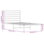 vidaXL Cadre de lit métal sans matelas avec tête de lit noir 75x190 cm