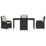 Ensemble de salle à manger de jardin 5 pièces vidaXL Noir Poly Rotin